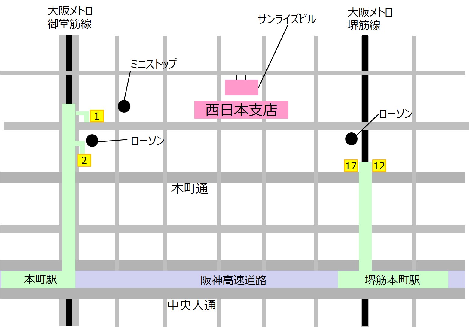 OKIアレステック 西日本支店案内図